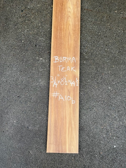 3/4 x 8.5 x 44-1/2 " Burma Teak