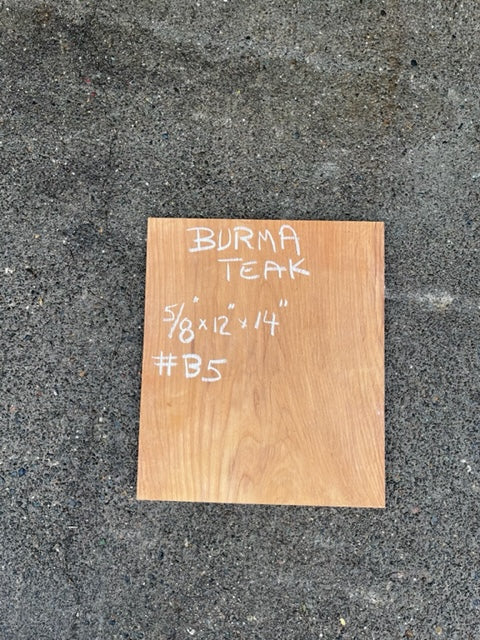 5/8 x 12 x 14" Burma Teak